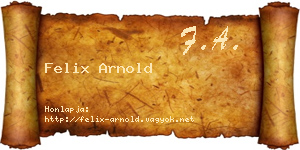 Felix Arnold névjegykártya